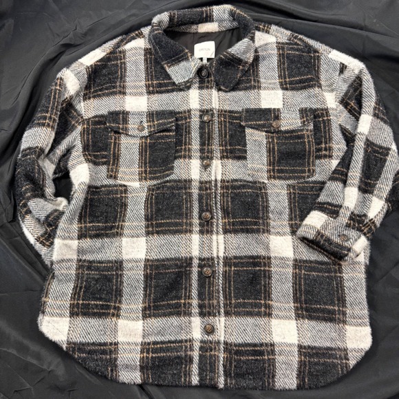 NWT Greylin Anthropologie Plus Size 2X Plaid Button Up Shirt Jacket Oversized‎ - Picture 3 of 12